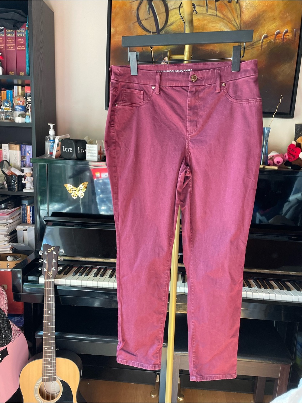 Chico's Women's Skinny Jeans in Burgundy
